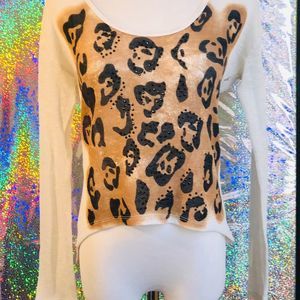 Embellished cream light sweater